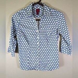 212 Collection blue and white chain design stretch petite xsmall